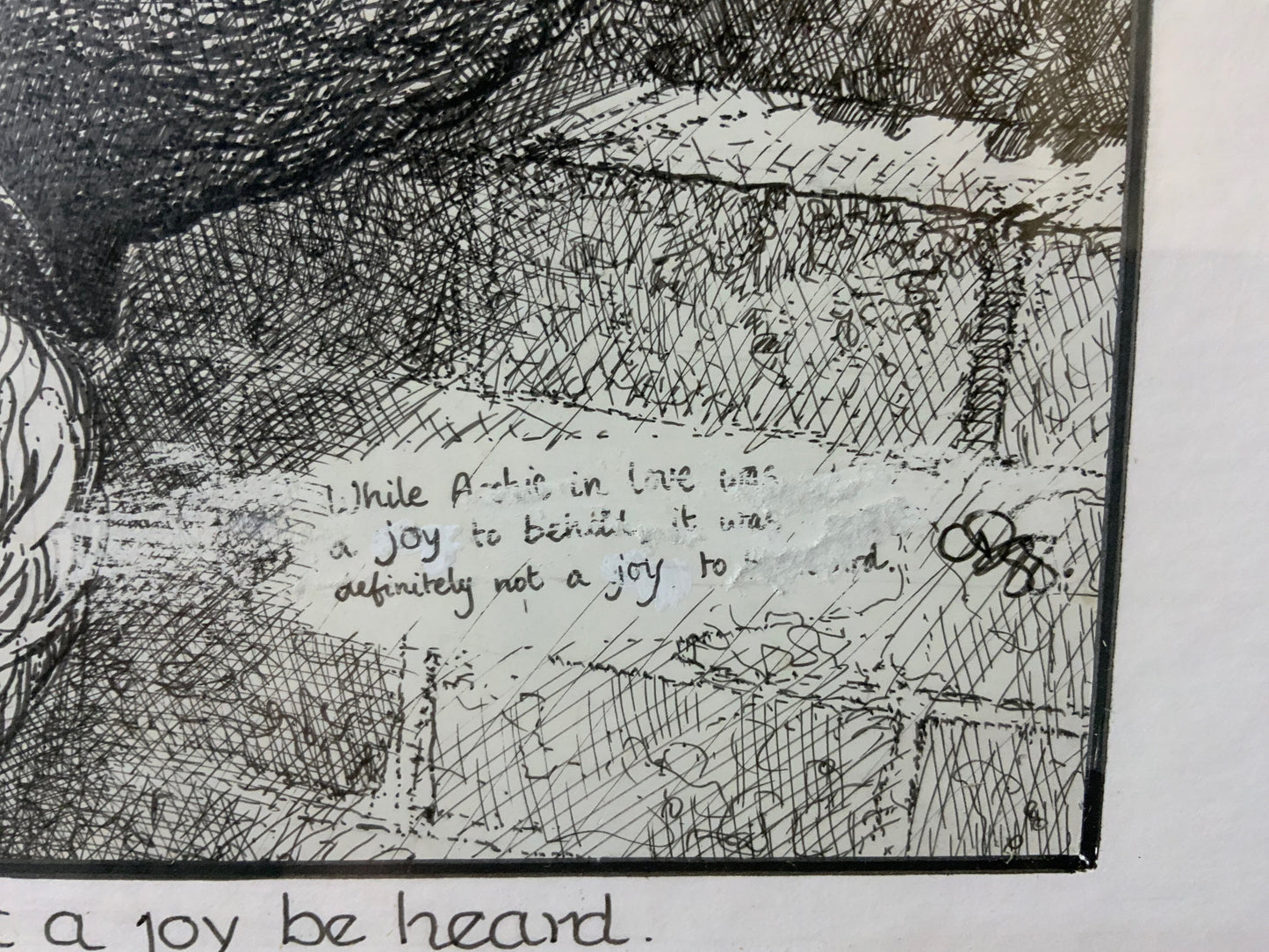 Pair of Humorous Pen Drawings — “Neighbourhood Watch” & “Bopp in Love …” (signed OD, 1988)
