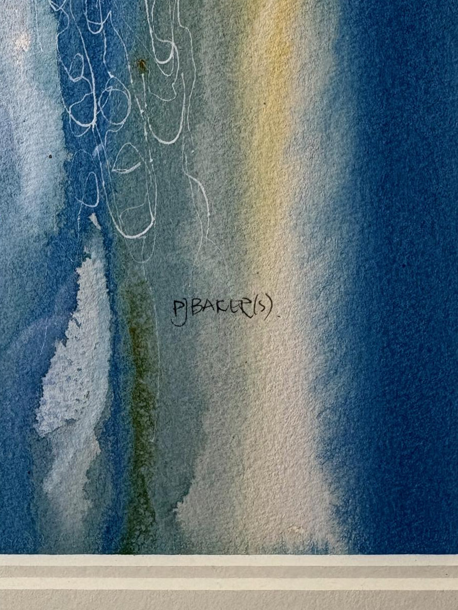 Original watercolour on paper, “Tree of Life,” signed lower right PJ Baker