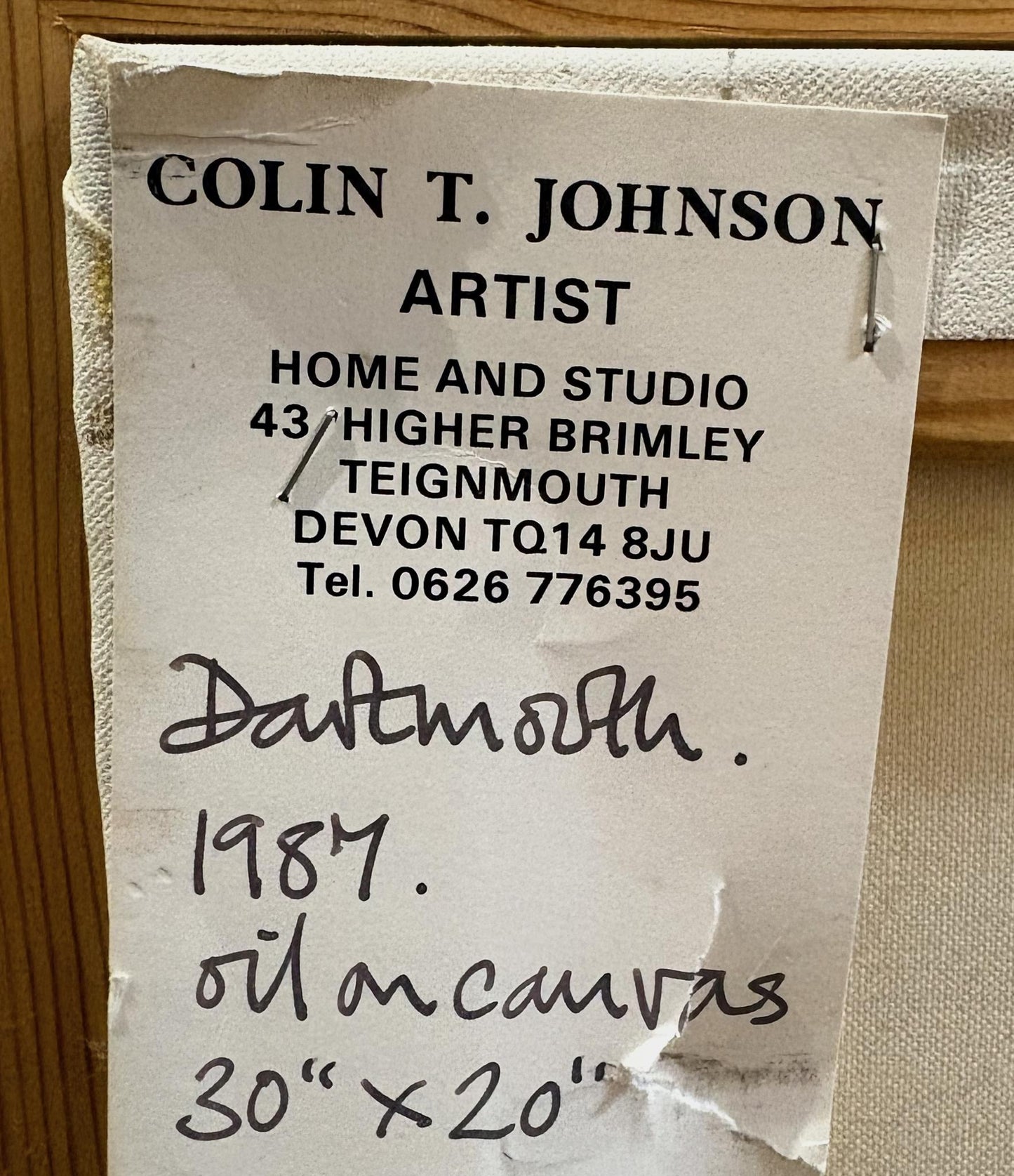 Colin T Johnson, Oil on Canvas, Dartmouth '87