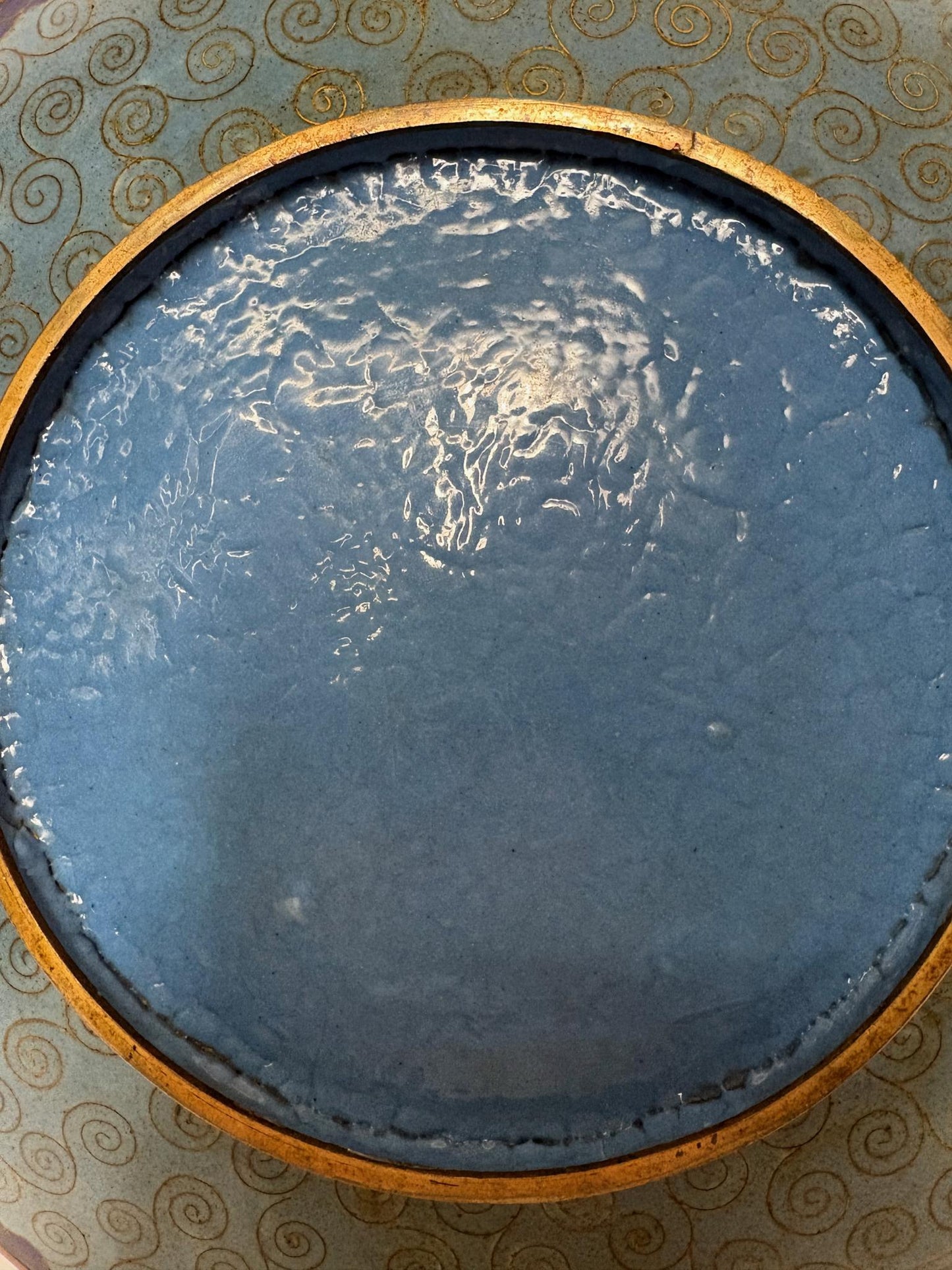 Meiji Japanese Cloisonné Wall Charger, Kyoto School, Chrysanthemums and Butterfly, 30.5cm