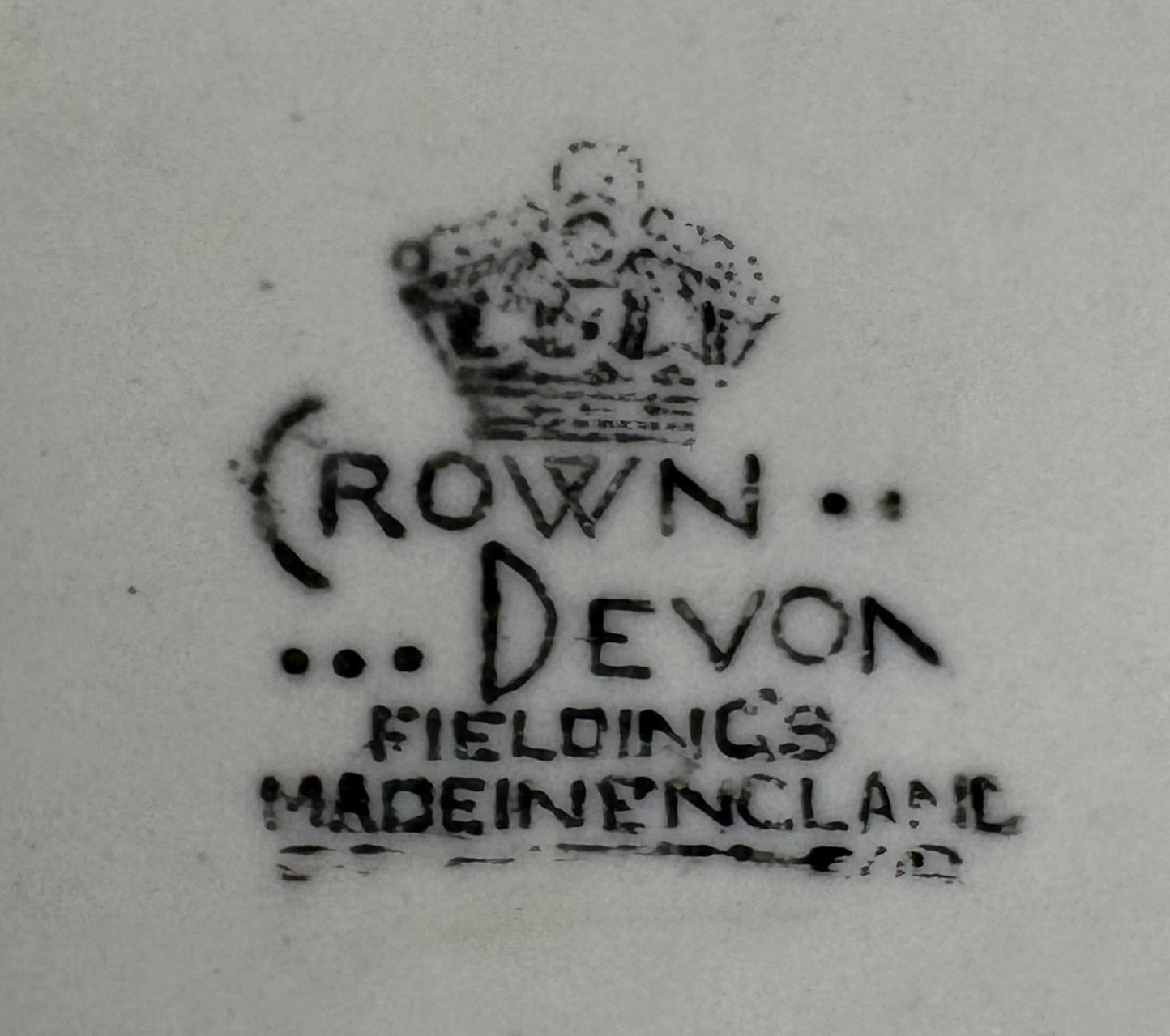 Crown Devon Wall Pocket Vase – Hand-Painted Floral - Vintage English Pottery