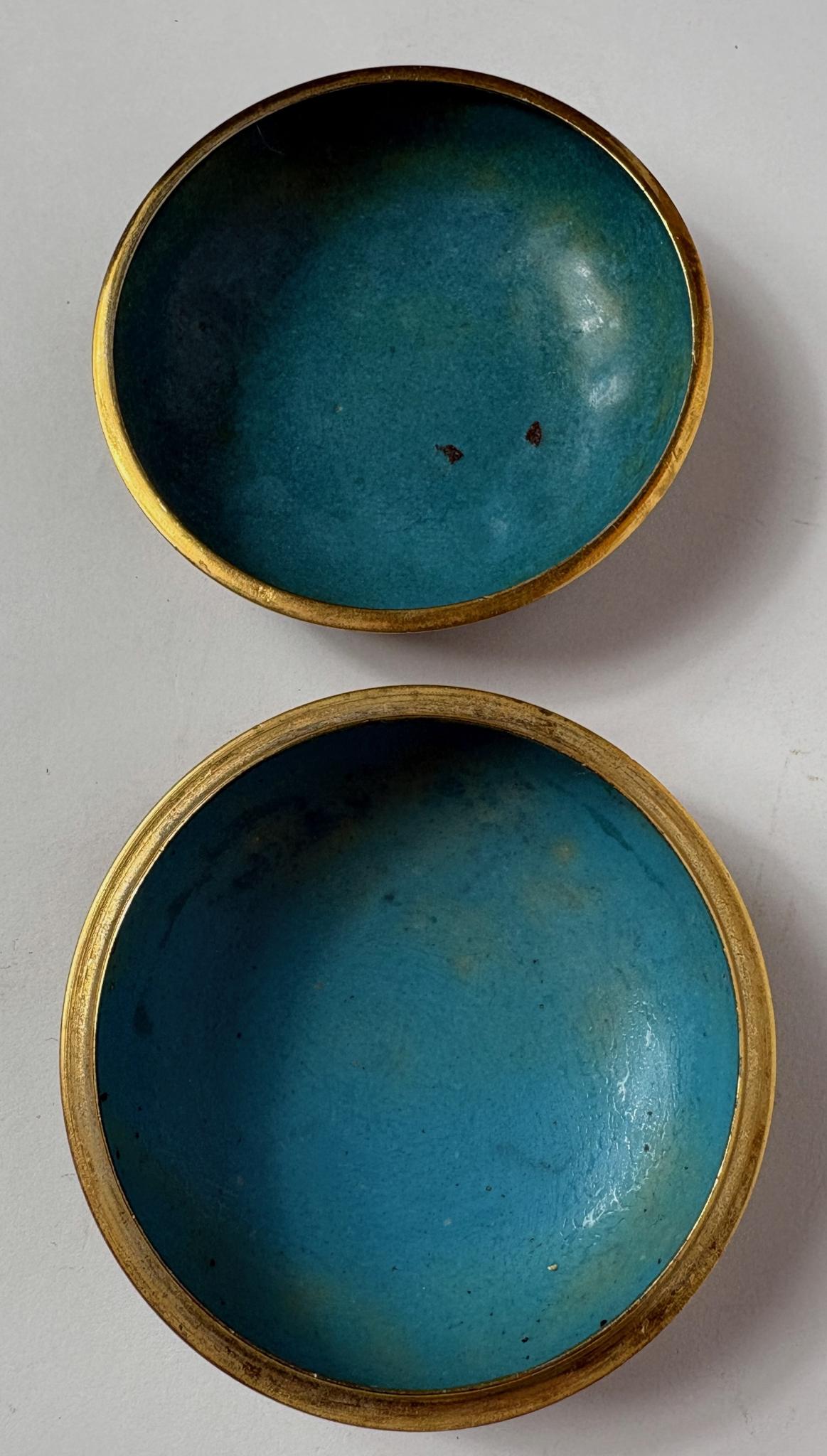 Vintage Cloisonné Trinket Box with Lid – Floral Scroll Design