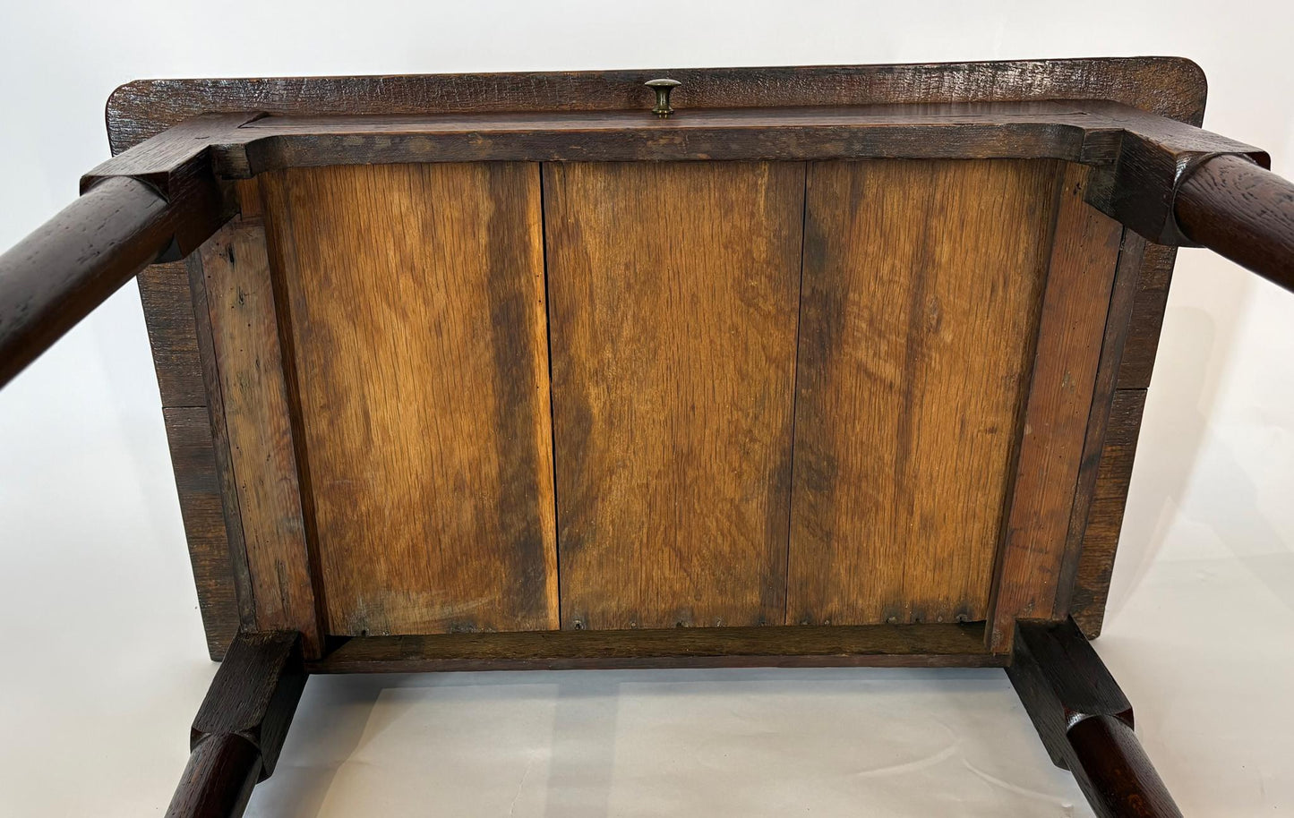 Antique Late Victorian Oak Side Table with Drawer