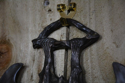 Pair Of Bronze Bat Candle Wall Sconces After William Tonks & Sons For Liberty