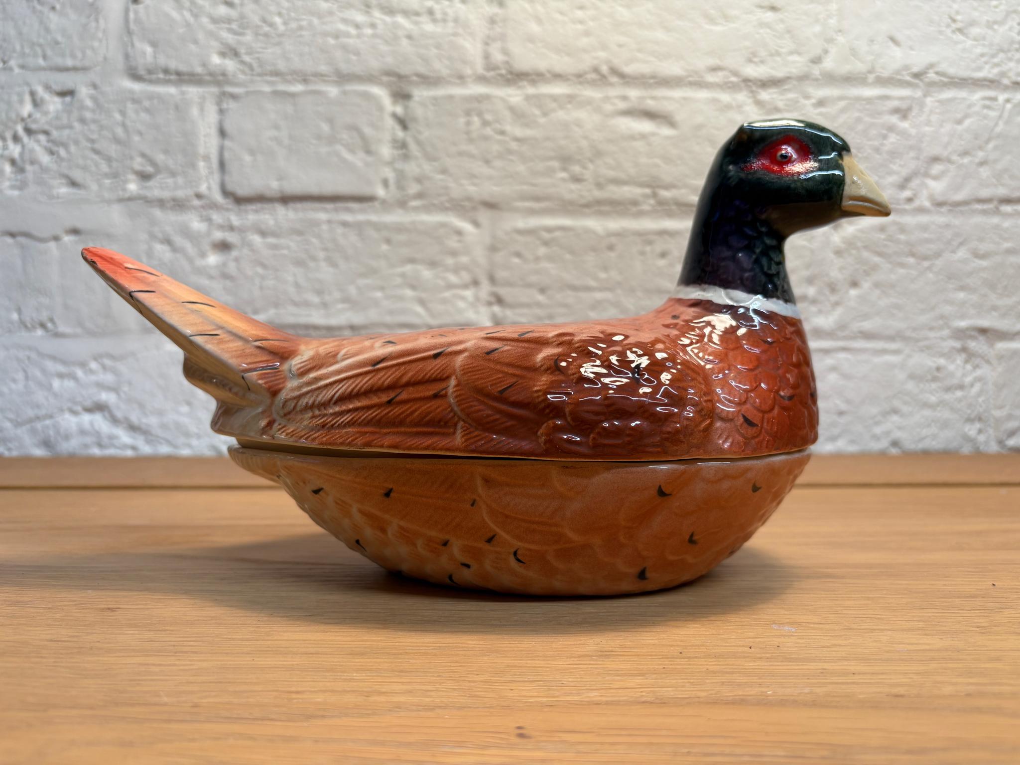 Michel Caugant Rabbit Vintage Michel Caugant Faïence Pheasant Terrine – French Hand‑Painted ...