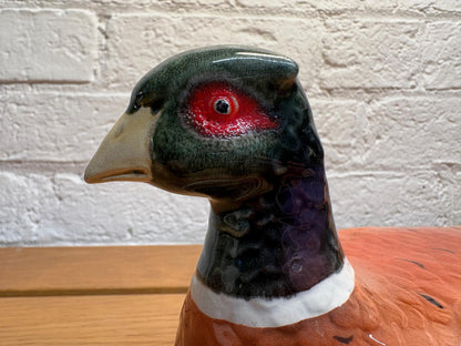 Vintage Michel Caugant Faïence Pheasant Terrine – French Hand‑Painted Lidded Dish, c.1970s