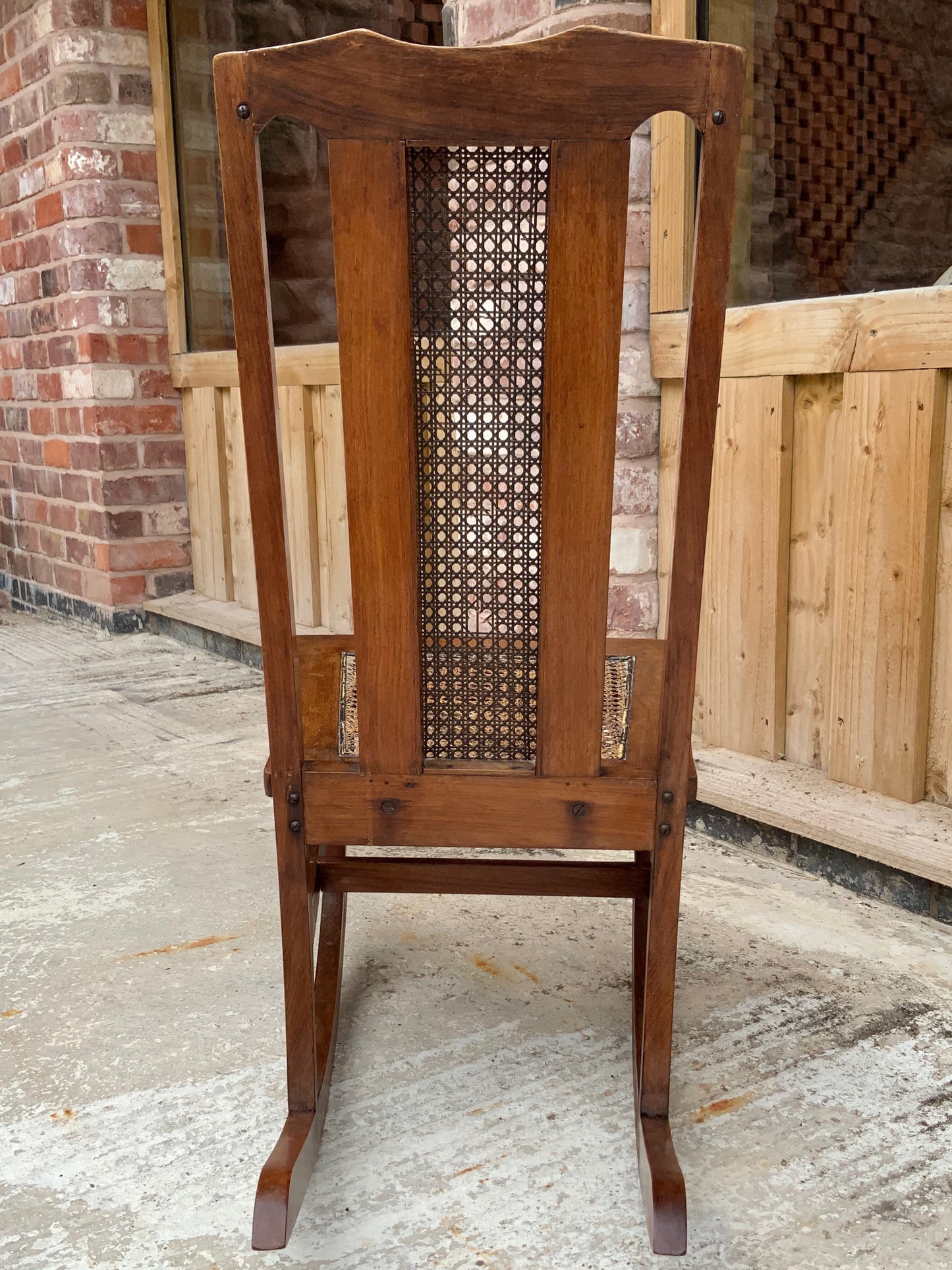 Edwardian Cane Seated and Backed Rocking Chair