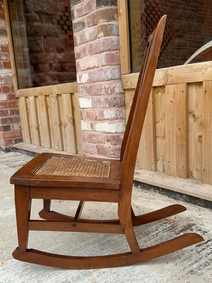 Edwardian Cane Seated and Backed Rocking Chair