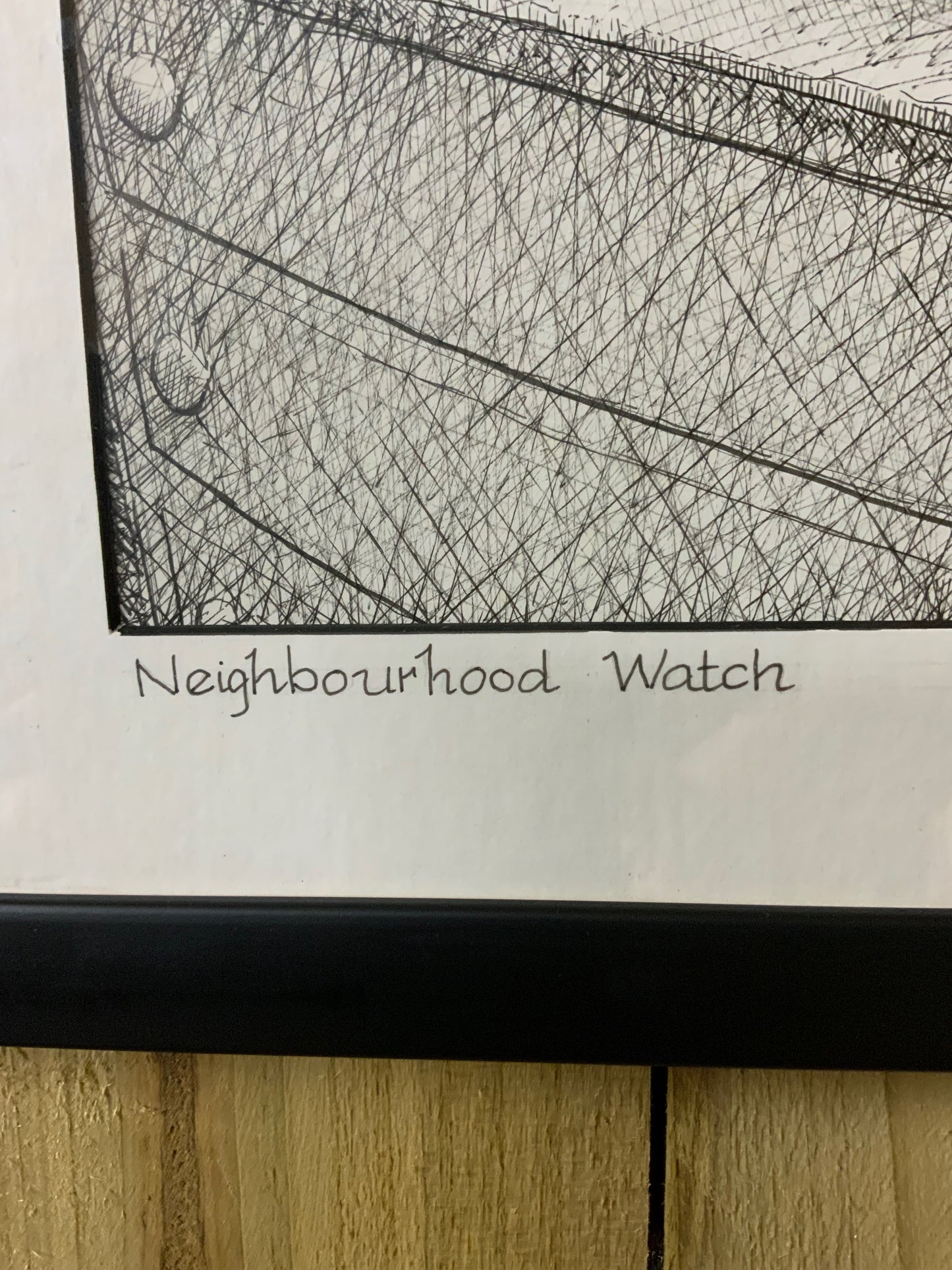 Pair of Humorous Pen Drawings — “Neighbourhood Watch” & “Bopp in Love …” (signed OD, 1988)