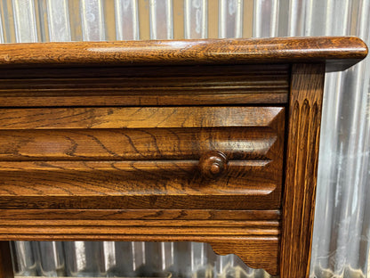 Mid‑20th Century Oak Credence Table with Drawer & Shelf