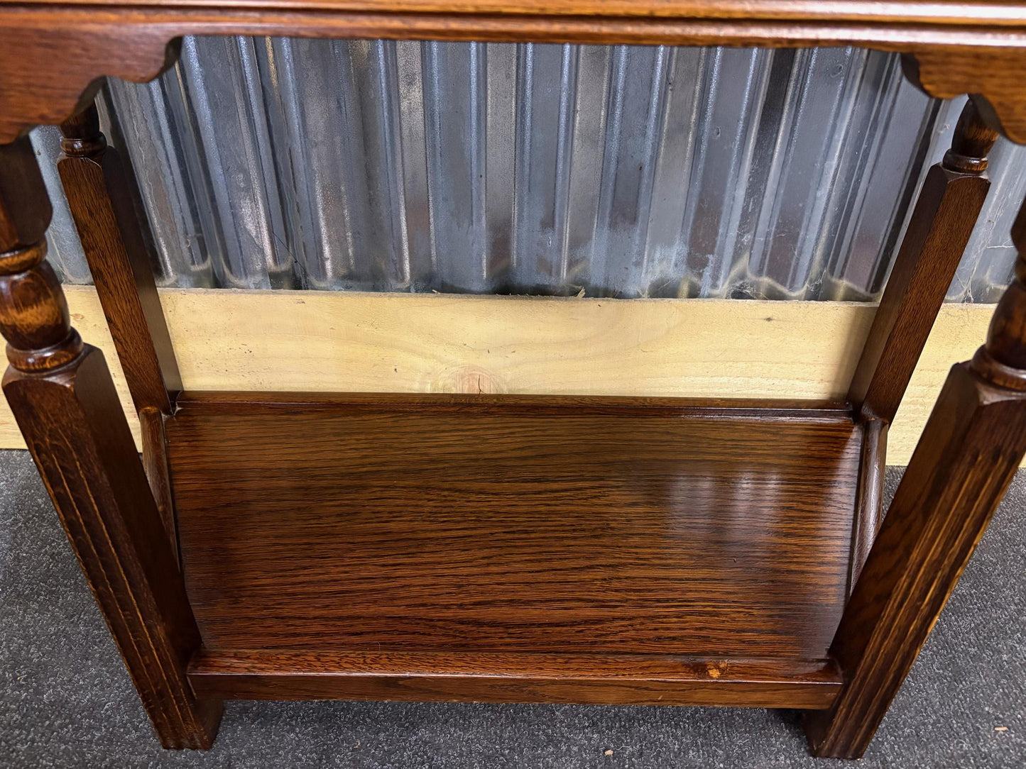 Mid‑20th Century Oak Credence Table with Drawer & Shelf