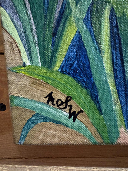 Large Oil on Canvas - Mediterranean Marina Scene - Vintage