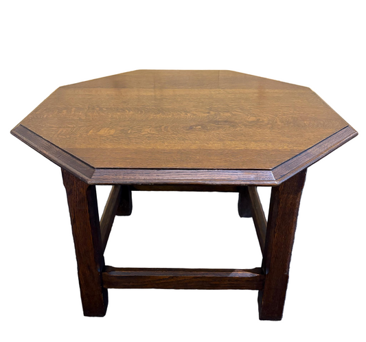 Edwardian Arts & Crafts Oak Octagonal Coffee Table