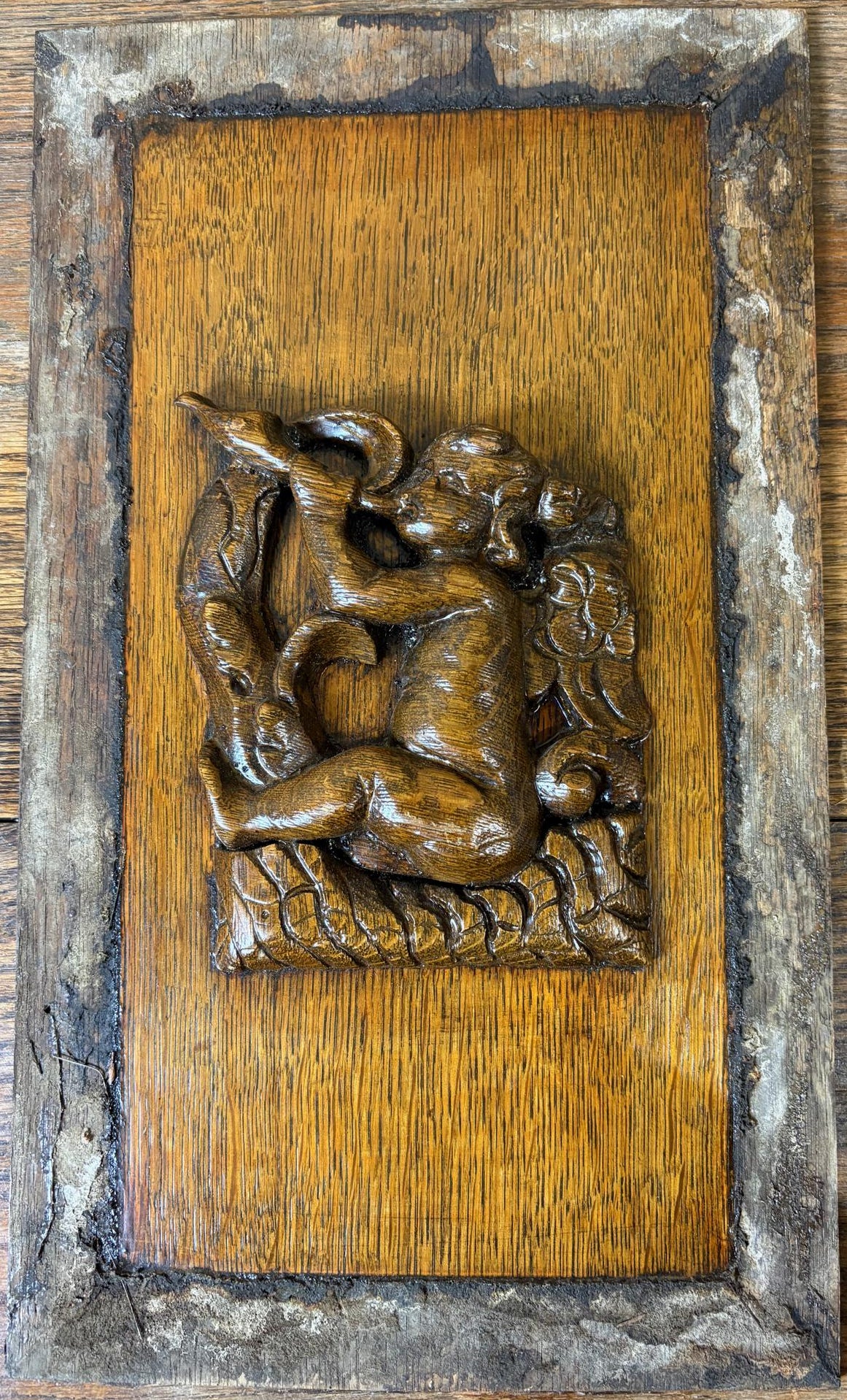 18th‑Century Carved Oak Panels – Cherub & Putti
