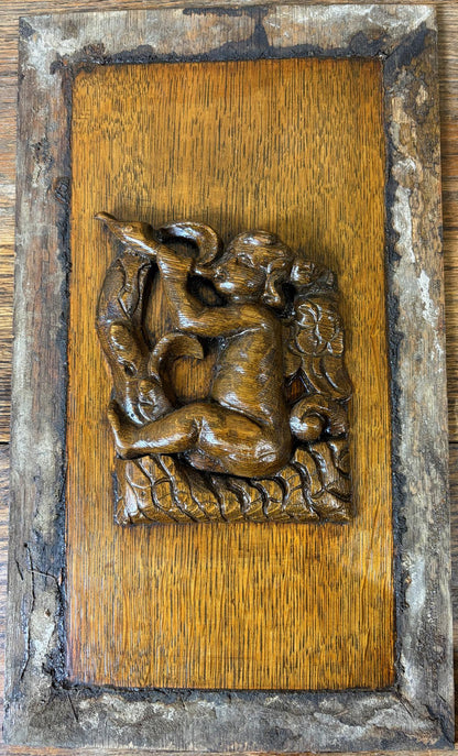 18th‑Century Carved Oak Panels – Cherub & Putti