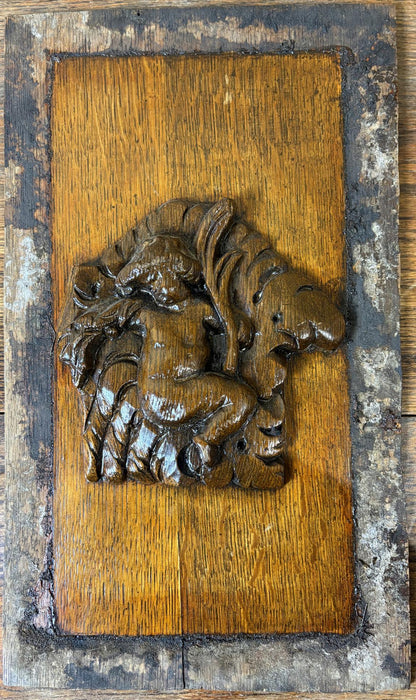 18th‑Century Carved Oak Panels – Cherub & Putti