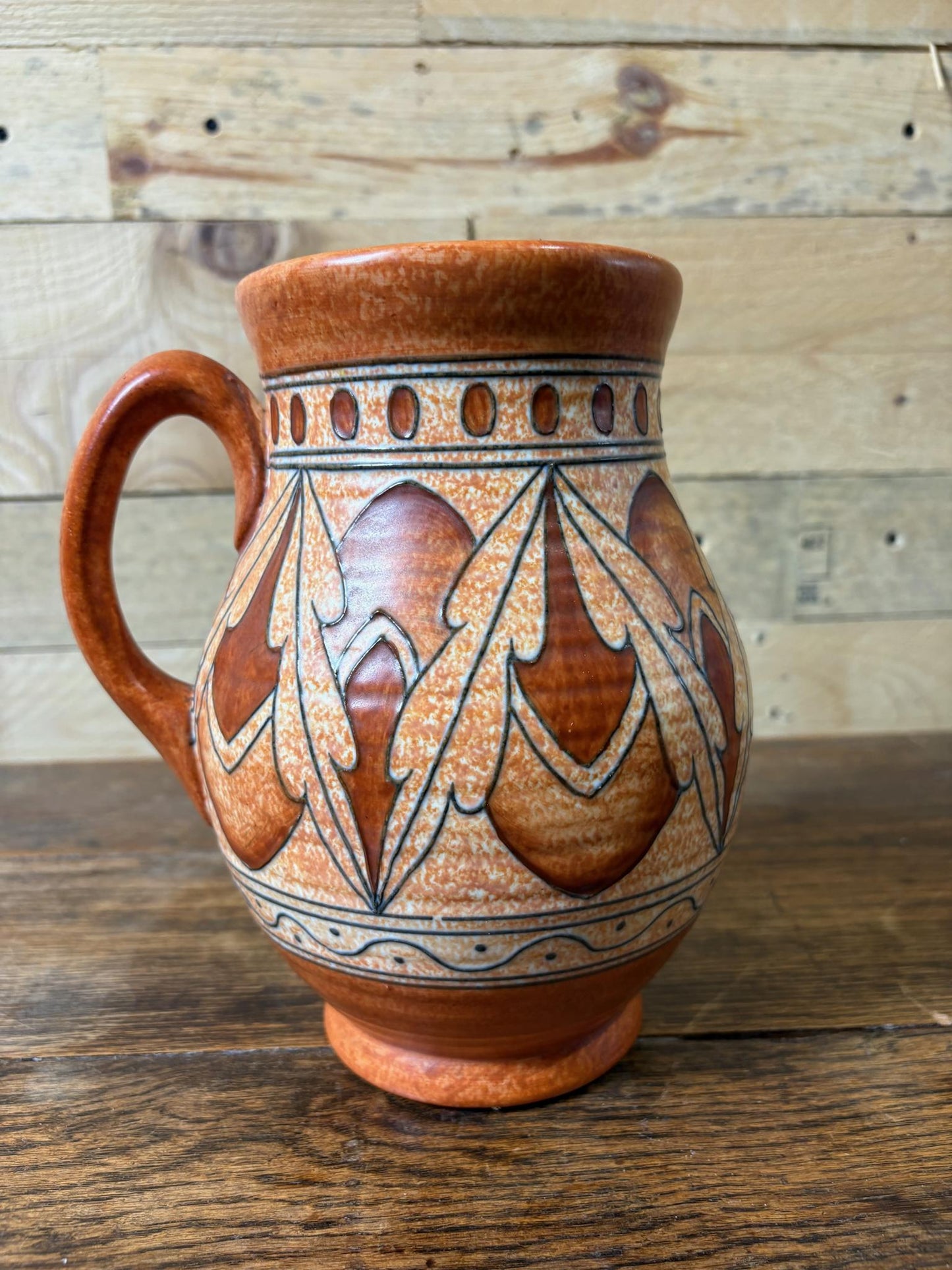 Charlotte Rhead for Crown Ducal “Lotus Leaves” Tube‑Lined Vase