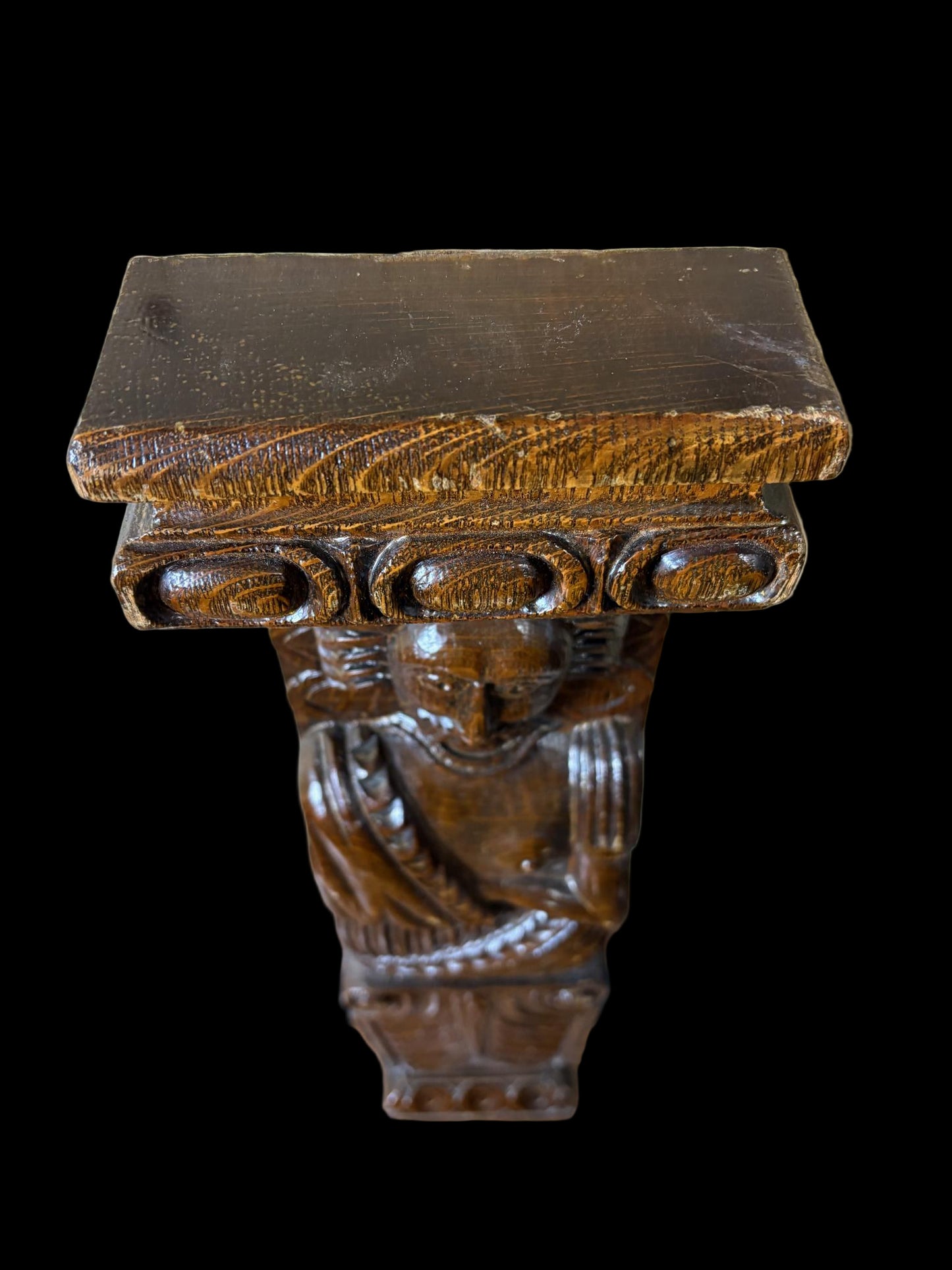 Set of 18th-Century Carved Oak Herm Mounts and Corbels