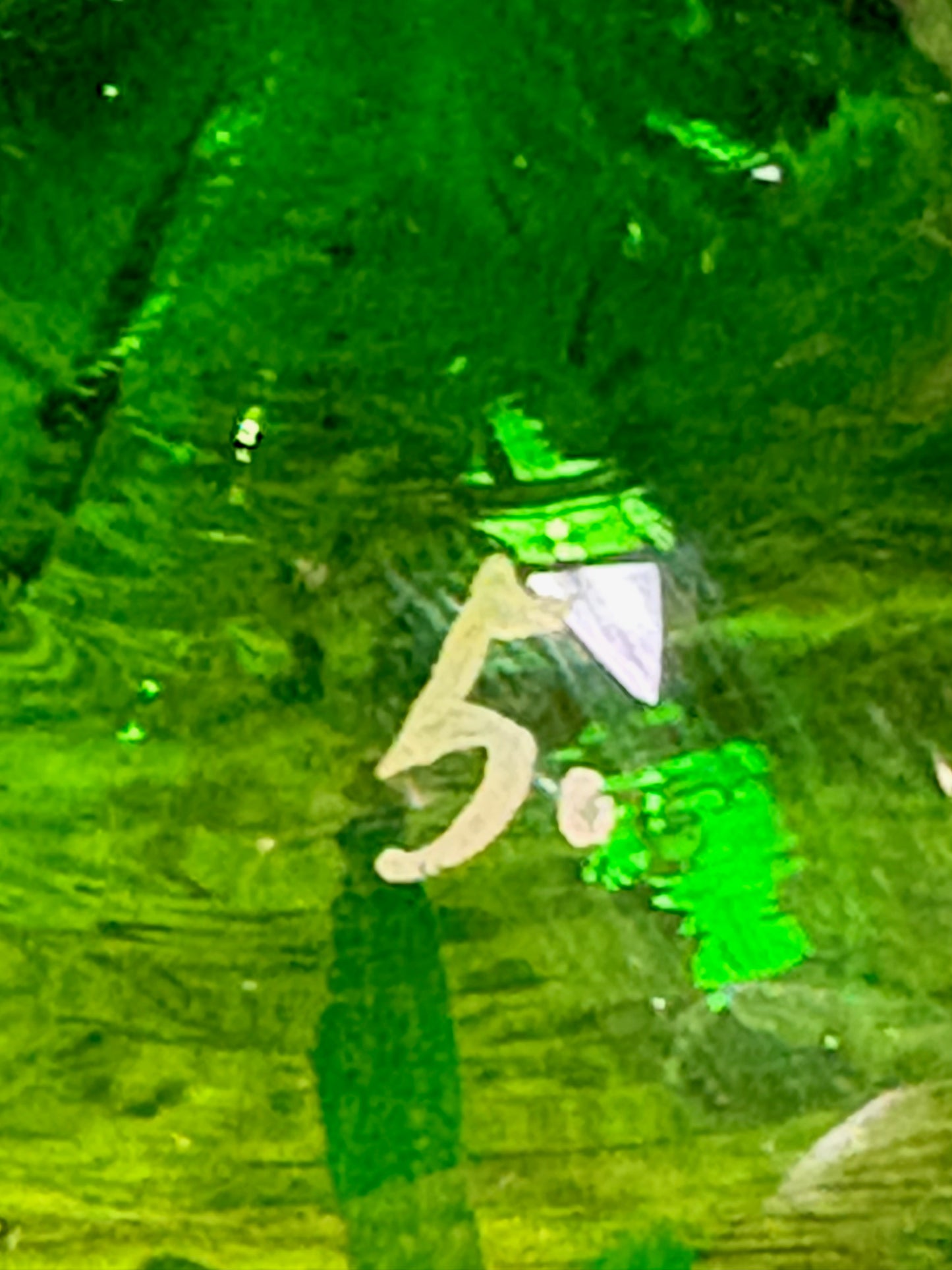 Late 19th‑Century Bohemian Gilt Green Glass Pedestal Vase, c.1880–1900, 32 cm