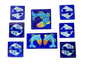 Set of 8 Hand‑Painted Jaipur Blue Pottery “Fish” Tiles, Cobalt Ground