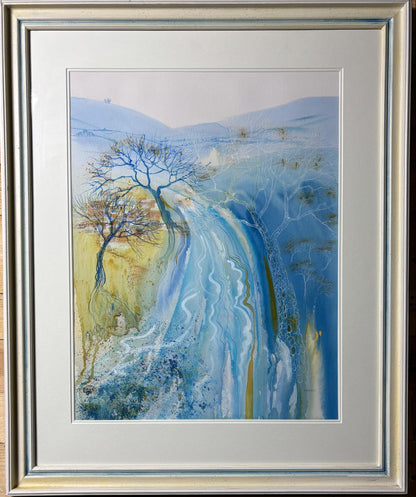 Original watercolour on paper, “Tree of Life,” signed lower right PJ Baker