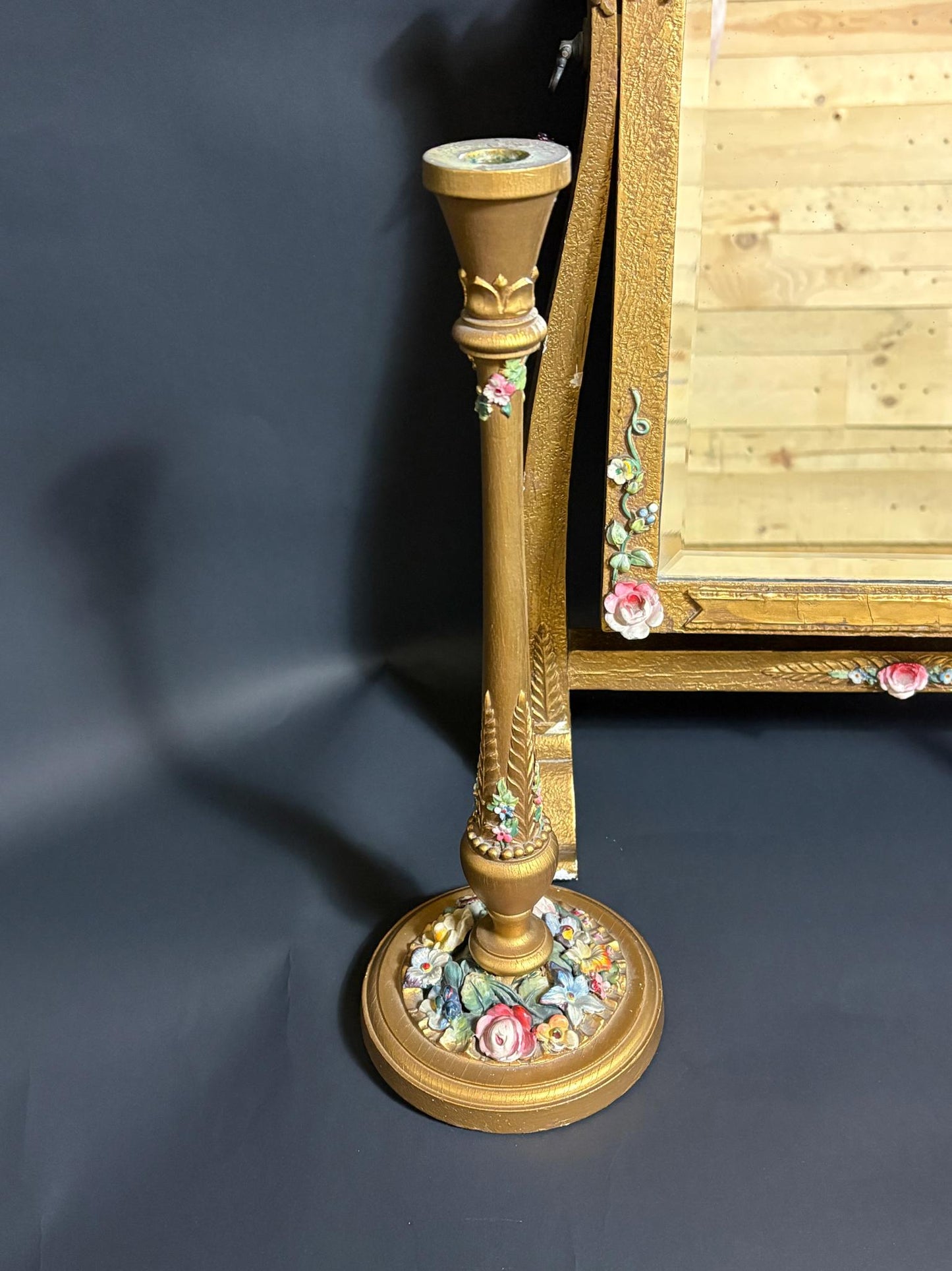 1930s Barbola Dressing Table / Vanity Mirror Set