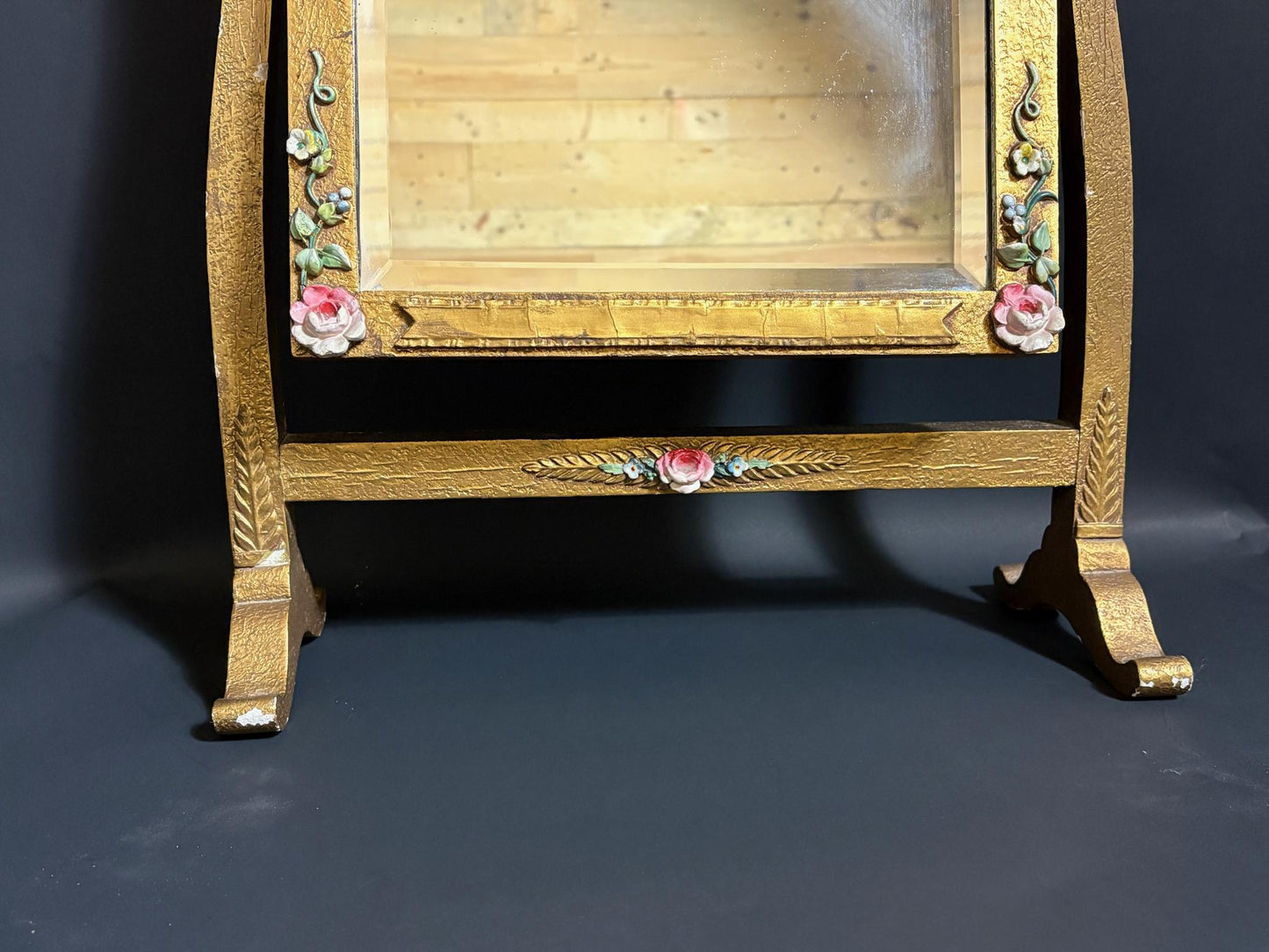 1930s Barbola Dressing Table / Vanity Mirror Set