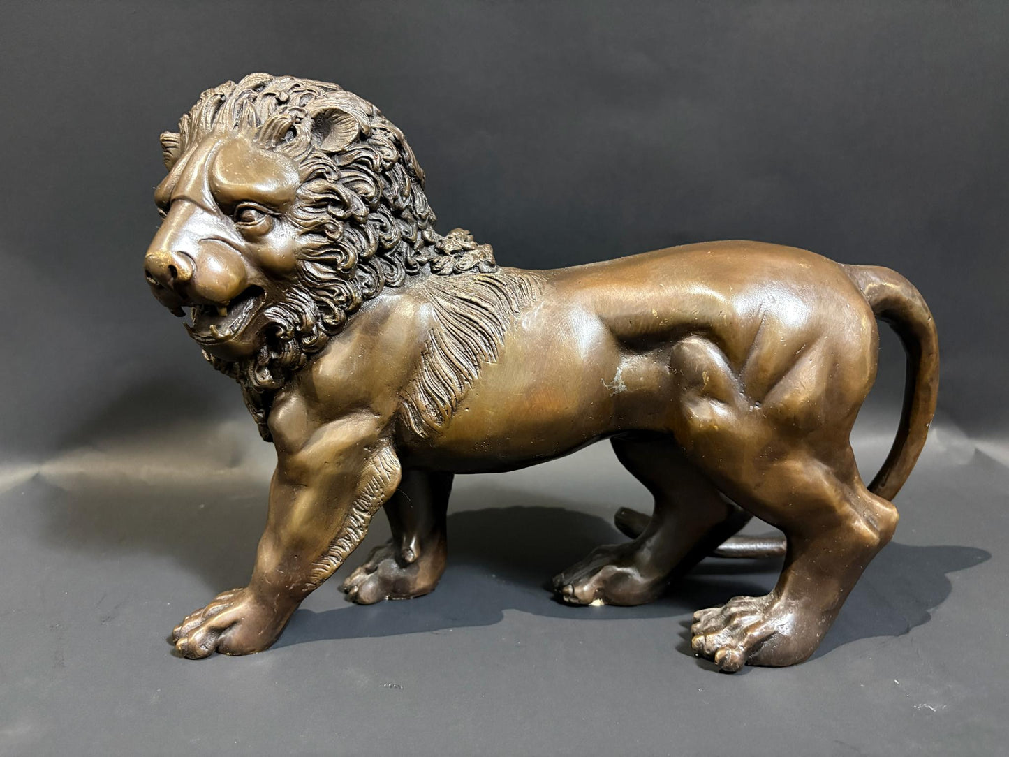 Patinated Bronze “Medici” Lion, 32 cm – Mid‑20th Century Italian
