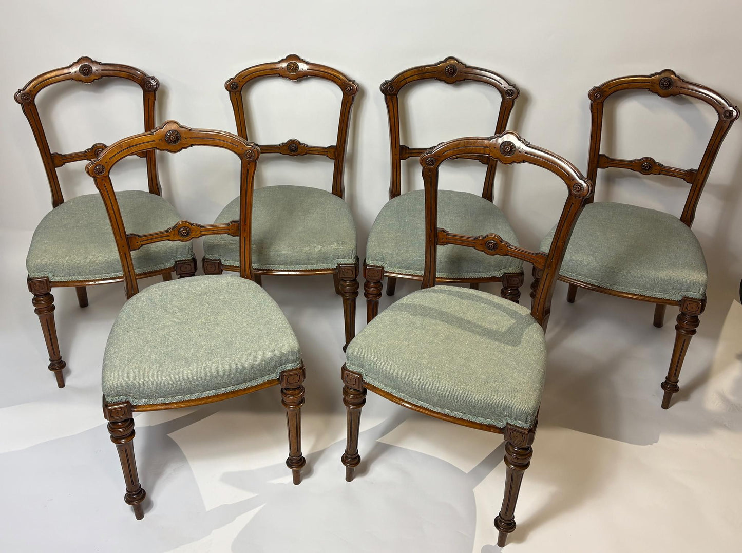 Set of Six Late Victorian Gothic Revival Salon Chairs, c.1880