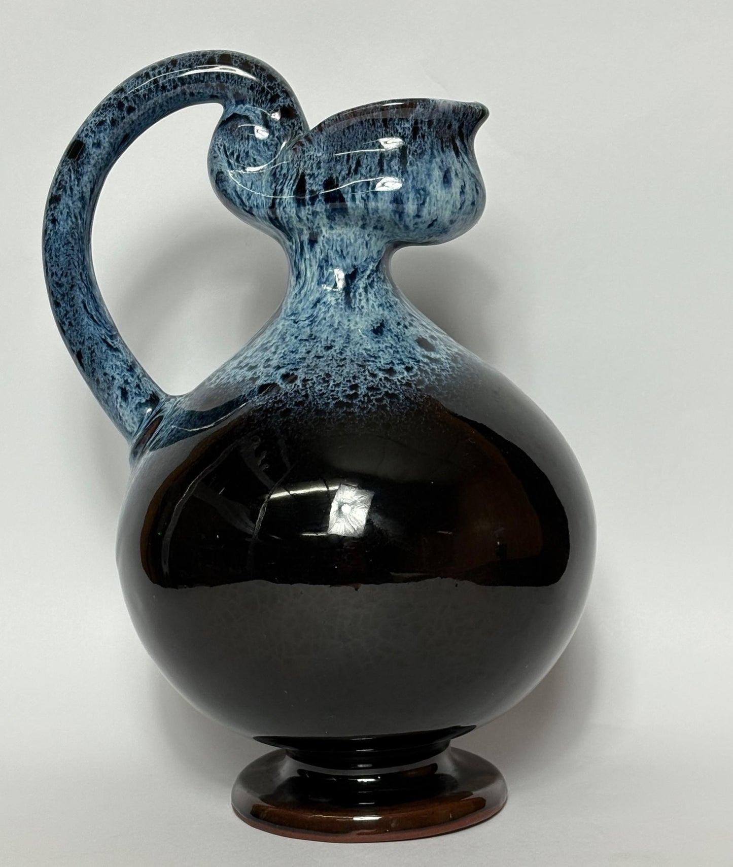 Vintage Ironbridge Jackfield Pottery Drip‑Glaze Bulbous Jug, c.1970s–90s