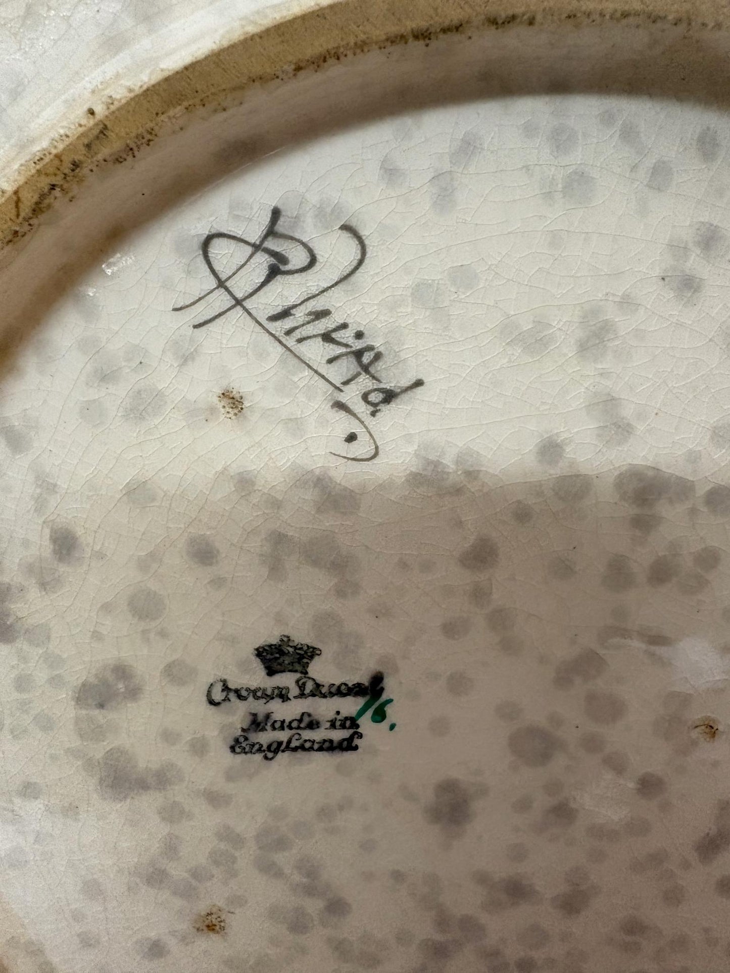 Charlotte Rhead for Crown Ducal “Persian Rose” Tube‑Lined Charger, c.1925–1929, 36 cm