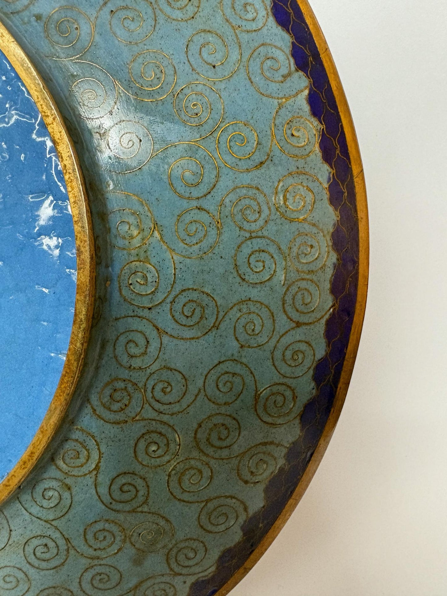 Meiji Japanese Cloisonné Wall Charger, Kyoto School, Chrysanthemums and Butterfly, 30.5cm