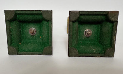 Pair of Art Deco Bakelite & Silver‑Plate Candlesticks, 1930s, 15cm High