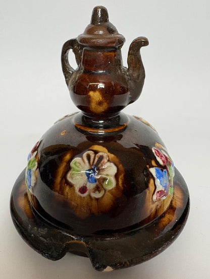 Bargeware Teapot - “A Present from a Friend”  - 19th Century Measham - Large