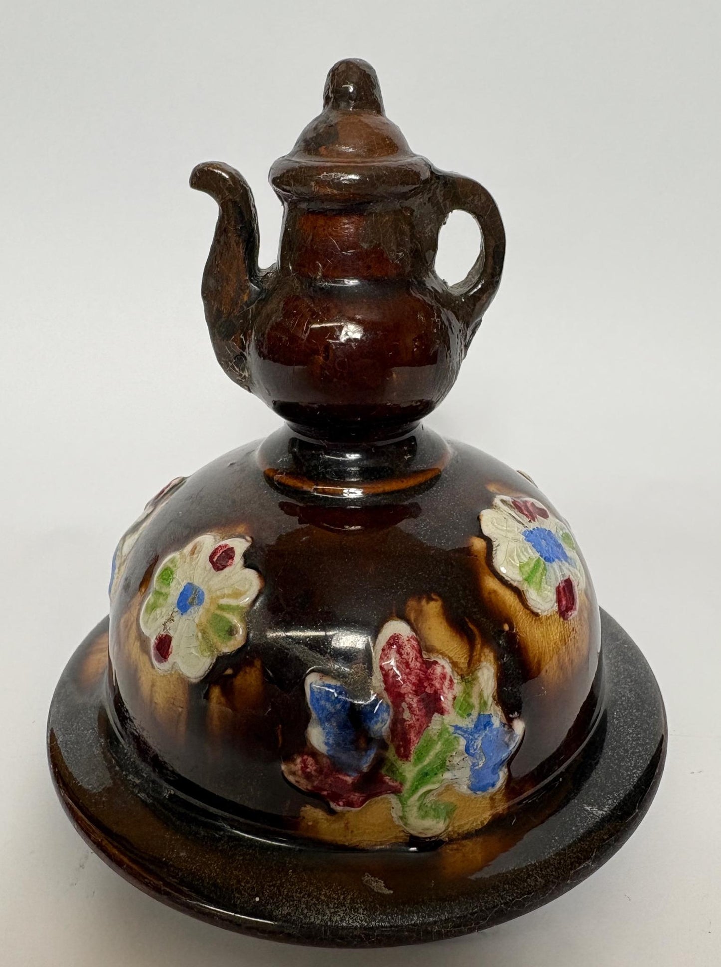 Bargeware Teapot - “A Present from a Friend”  - 19th Century Measham - Large