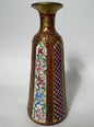 19th Century Bohemian Cranberry Overlay Glass Bottle with Enamel Panels & Gilt