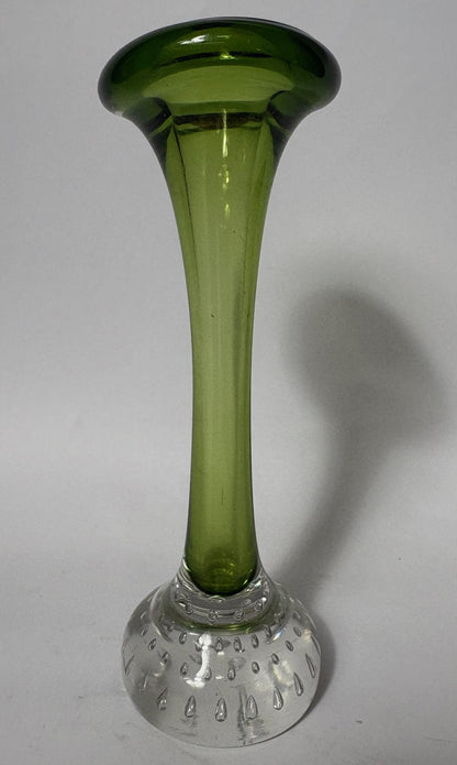 Mid‑Century Swedish Åseda (Aseda) Art Glass “Jack in the Pulpit” Vase – Green