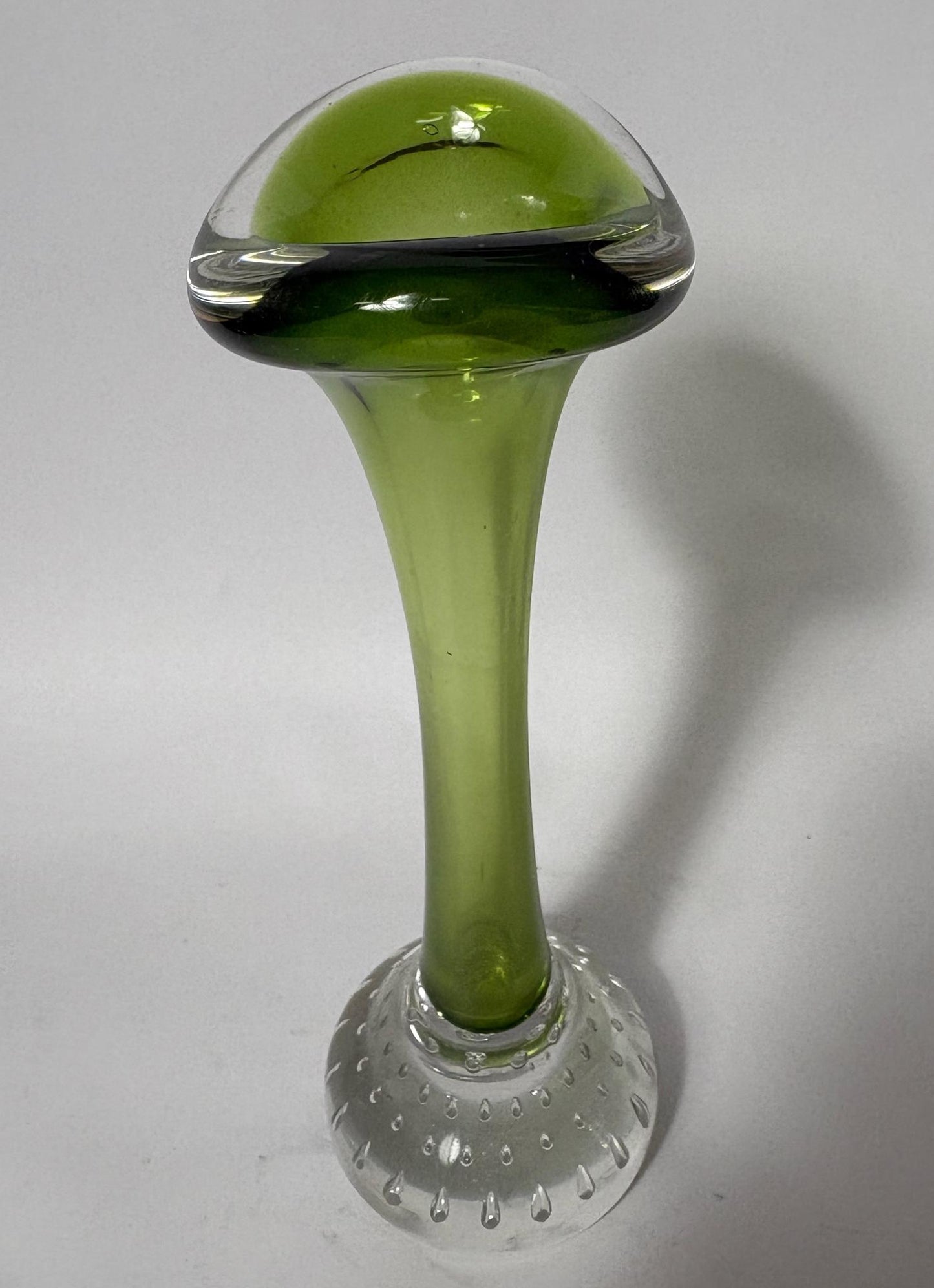 Mid‑Century Swedish Åseda (Aseda) Art Glass “Jack in the Pulpit” Vase – Green