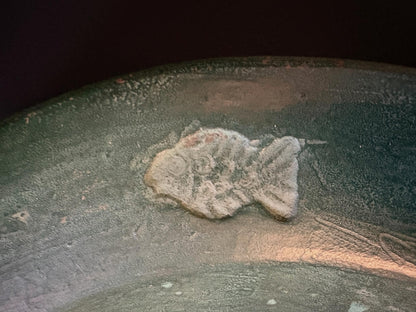 Moroccan Tamegroute Large Green Glazed Charger with Fish Border