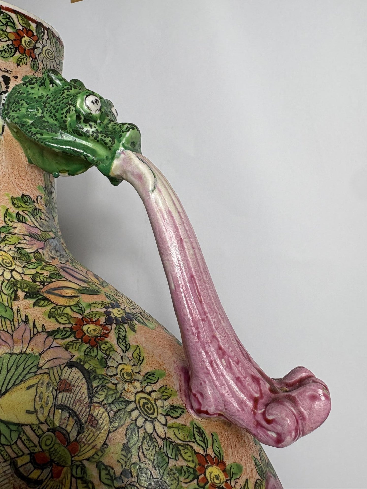 Large Chinese Famille Rose Moon Flask (Bianhu) with Twin Handles – 45 cm