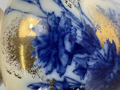 Thomas Forester “Phoenix Ware” Flow Blue Vase, c.1900 – Staffordshire Art Pottery - Large Antique