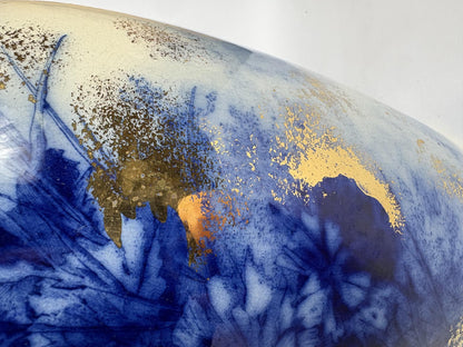 Thomas Forester “Phoenix Ware” Flow Blue Vase, c.1900 – Staffordshire Art Pottery - Large Antique