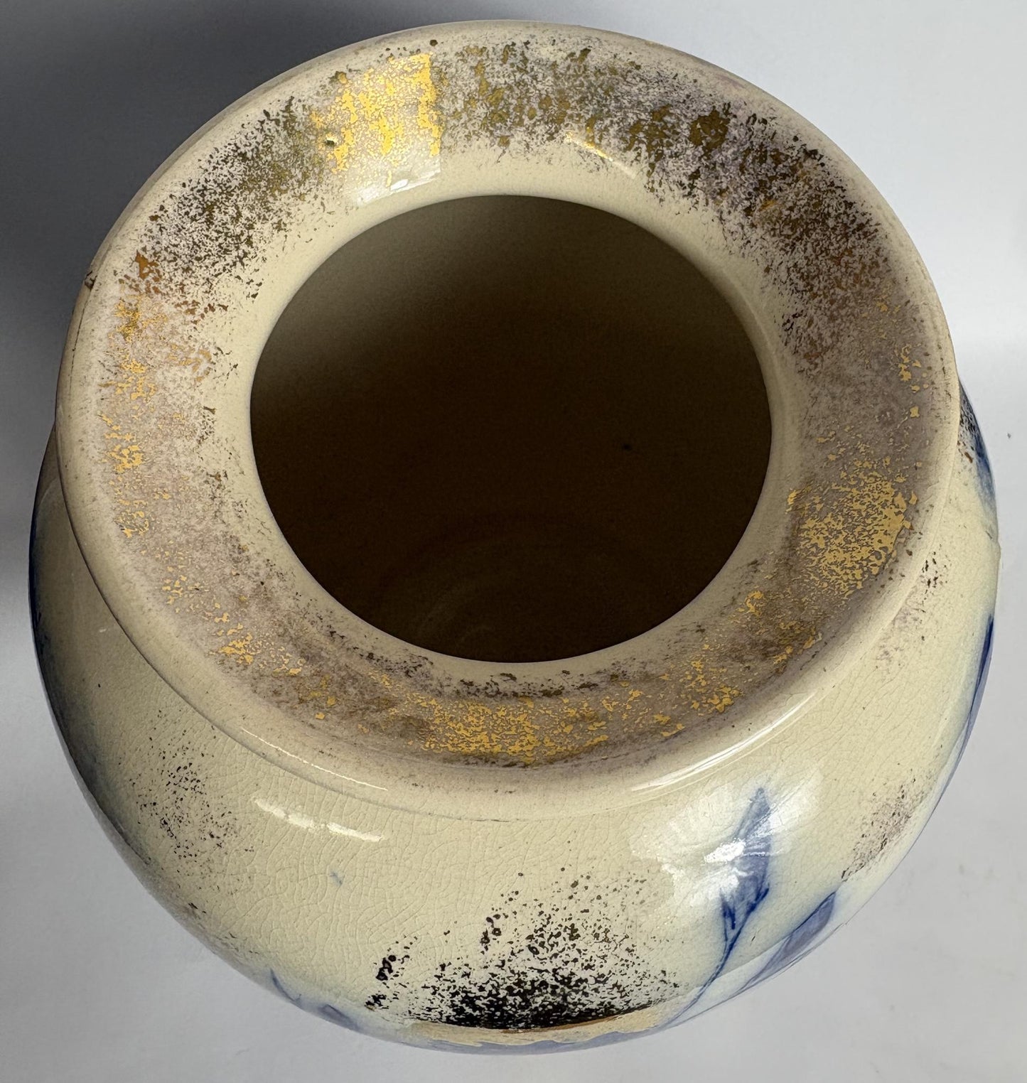 Thomas Forester “Phoenix Ware” Flow Blue Vase, c.1900 – Staffordshire Art Pottery - Large Antique