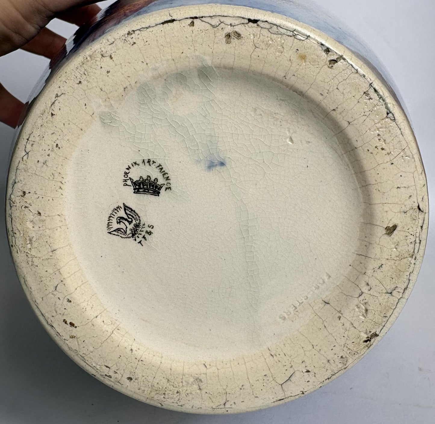 Thomas Forester “Phoenix Ware” Flow Blue Vase, c.1900 – Staffordshire Art Pottery - Large Antique