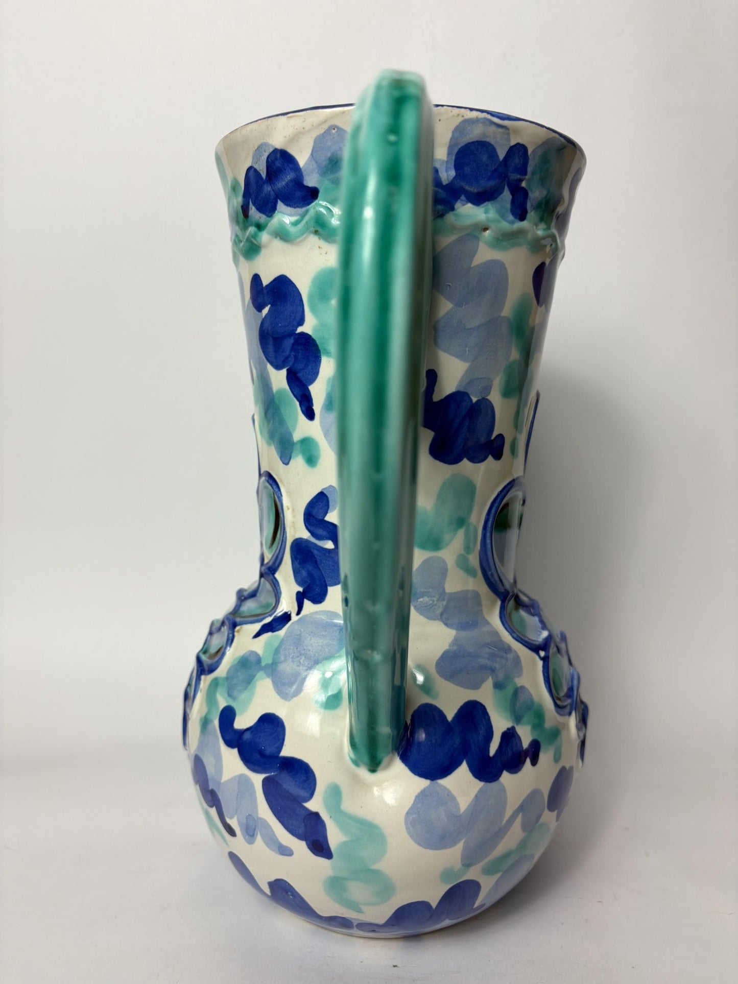 Ceramic Pitcher Jug – Picasso-Inspired - Hand Painted Blue & Turquoise
