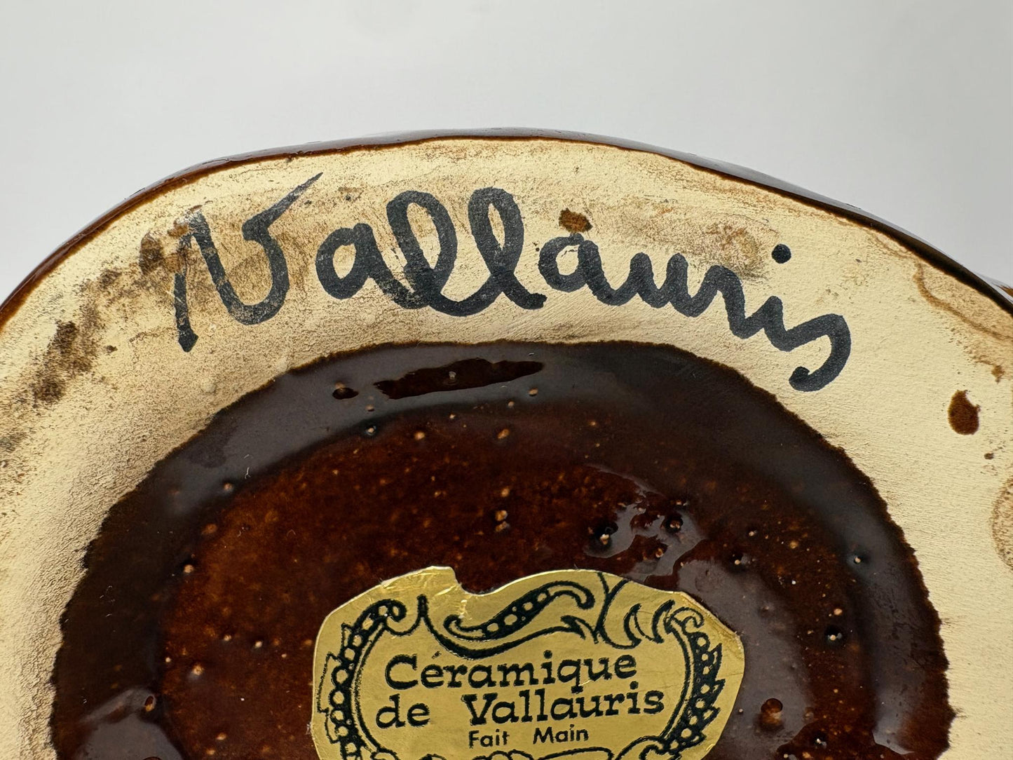 Vallauris Boar’s Head Jug / Pitcher - “Lava” Glaze – Mid-Century