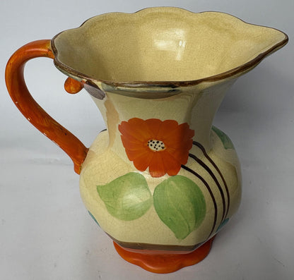 Hand Painted Crackle Glaze Floral Jug – Wadeheath
