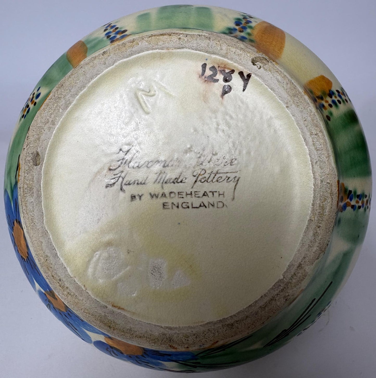 Hand Painted Bird & Floral Twin‑Handled Jug/Vase - Wadeheath Flaxman Ware