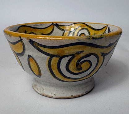 Iznik Style Yellow Scroll Bowl – Small Hand-Painted Ceramic Dish (9.5cm)