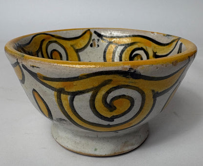 Iznik Style Yellow Scroll Bowl – Small Hand-Painted Ceramic Dish (9.5cm)